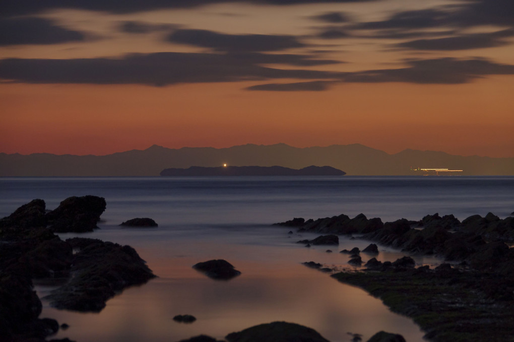干潮の深山湾…夕景
