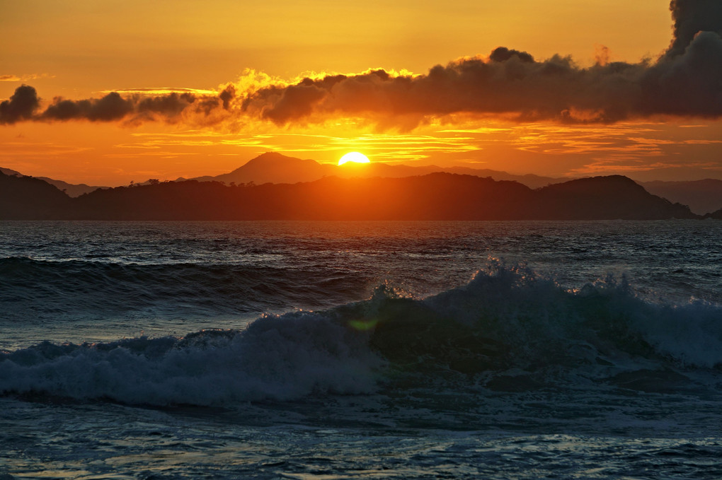 紀淡海峡の夕陽