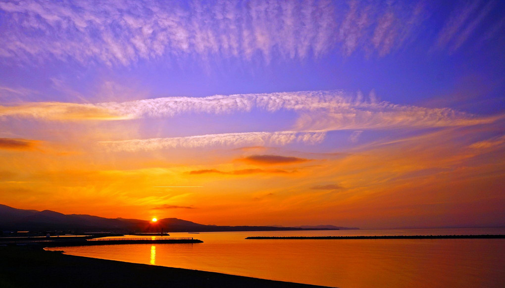 陸奥湾の夕景・・秋3