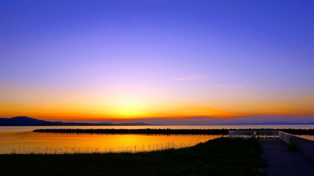 陸奥湾の夕景・春17