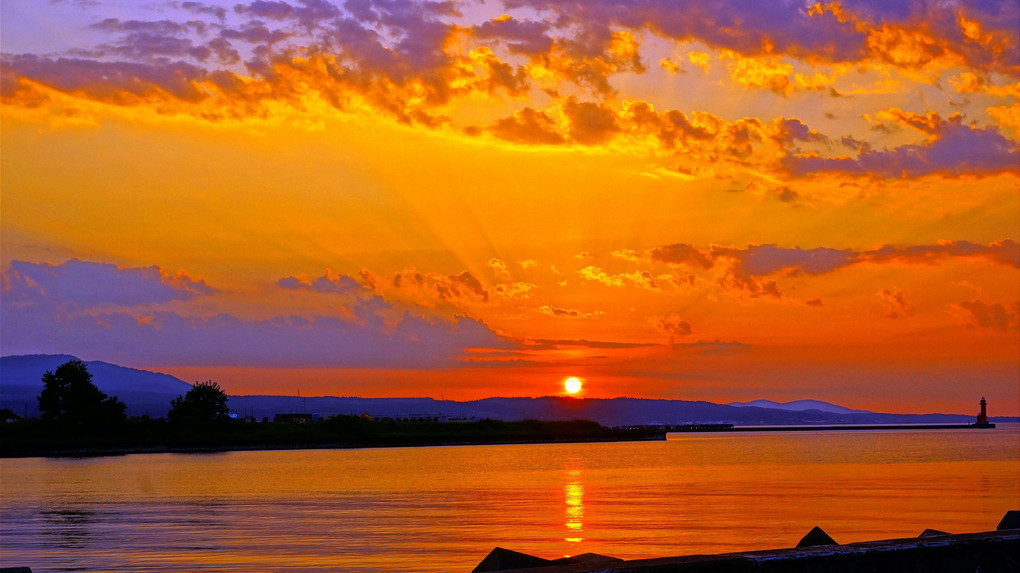 陸奥湾の夕景・晩春4