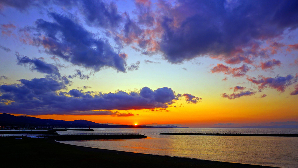 陸奥湾の夕景・春5