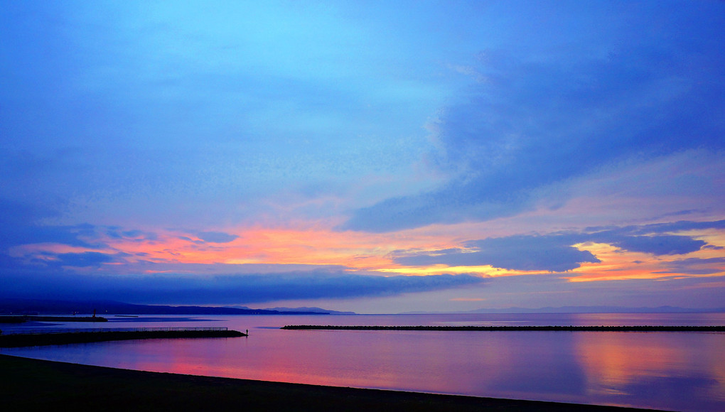 陸奥湾の夕景・春13