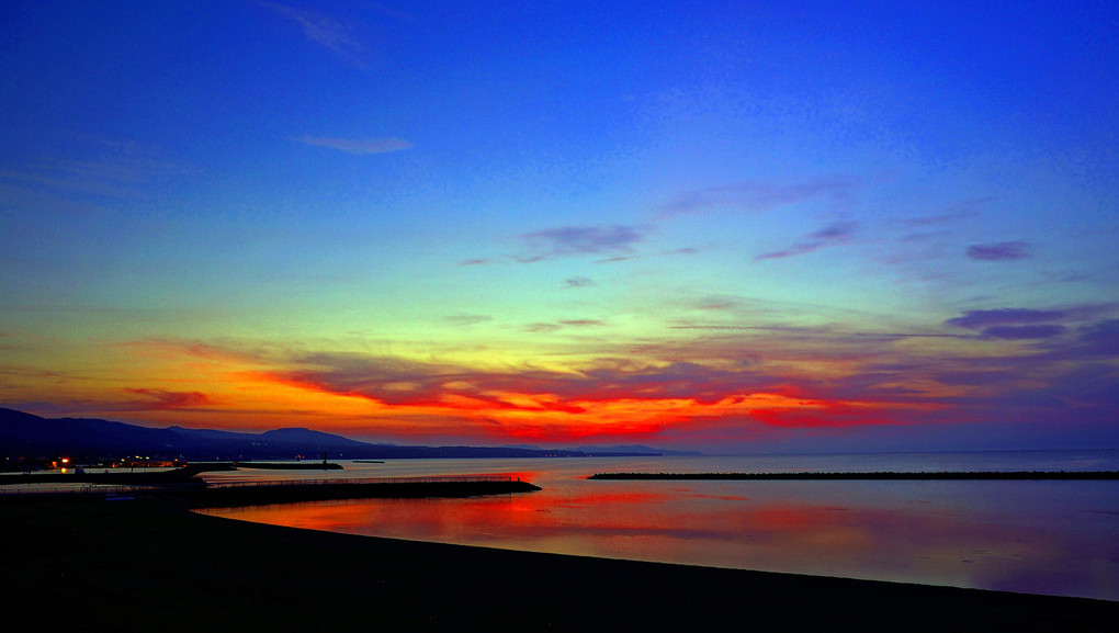 陸奥湾の夕景・夏