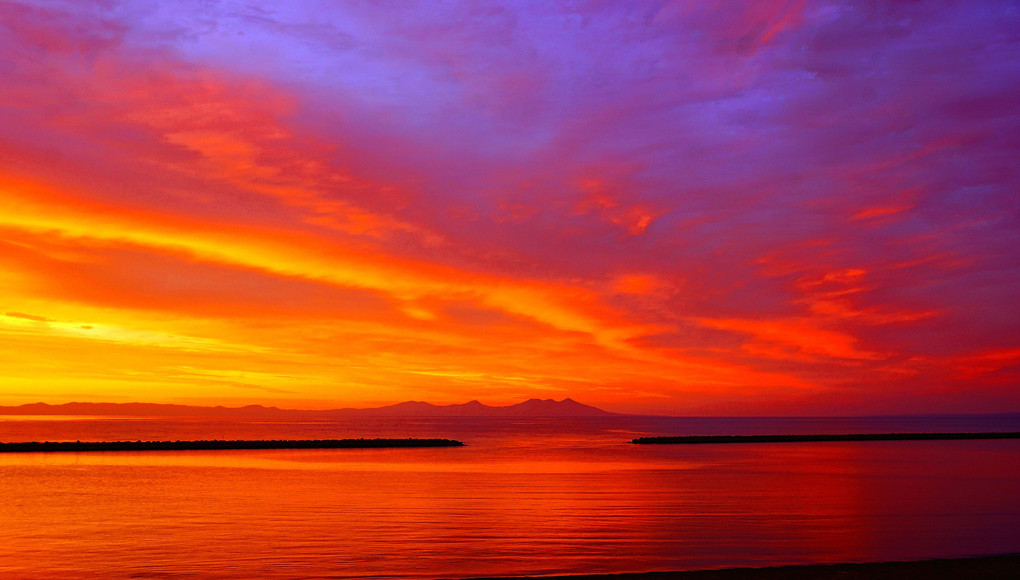 陸奥湾の夕景・初秋2