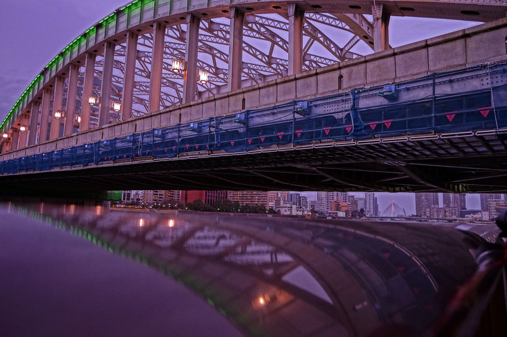 夕暮れの勝鬨橋を撮る～