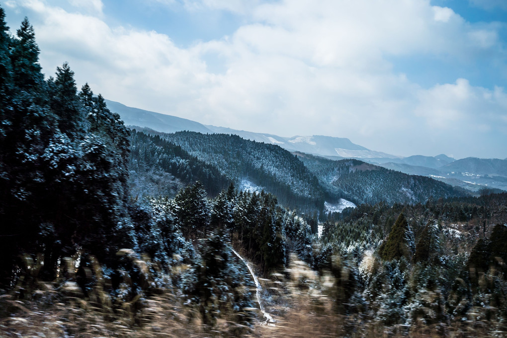 九州の雪景色　～バスの窓から～