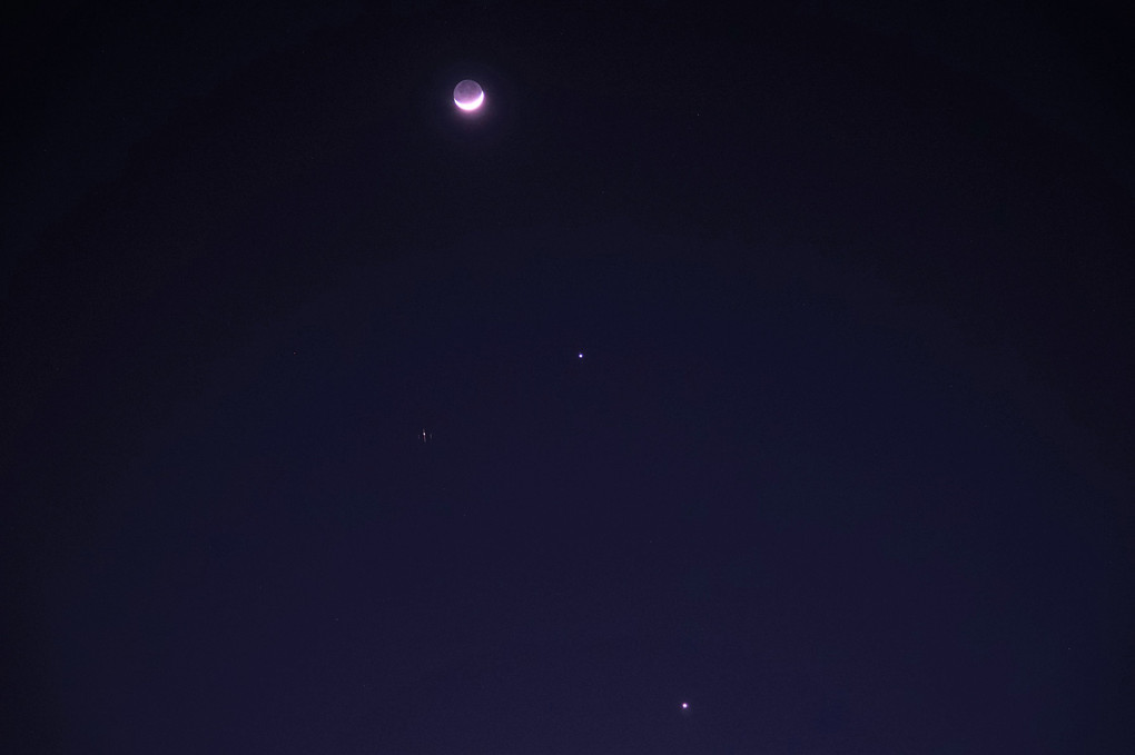 Moon,Jupiter,Venus & airplane