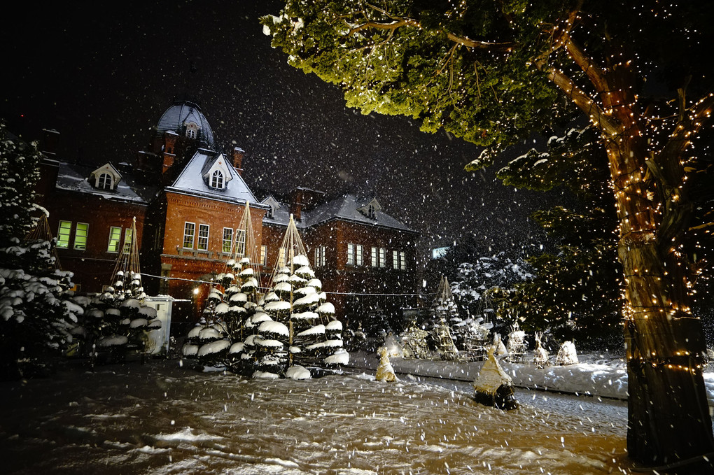 雪降る札幌観光地