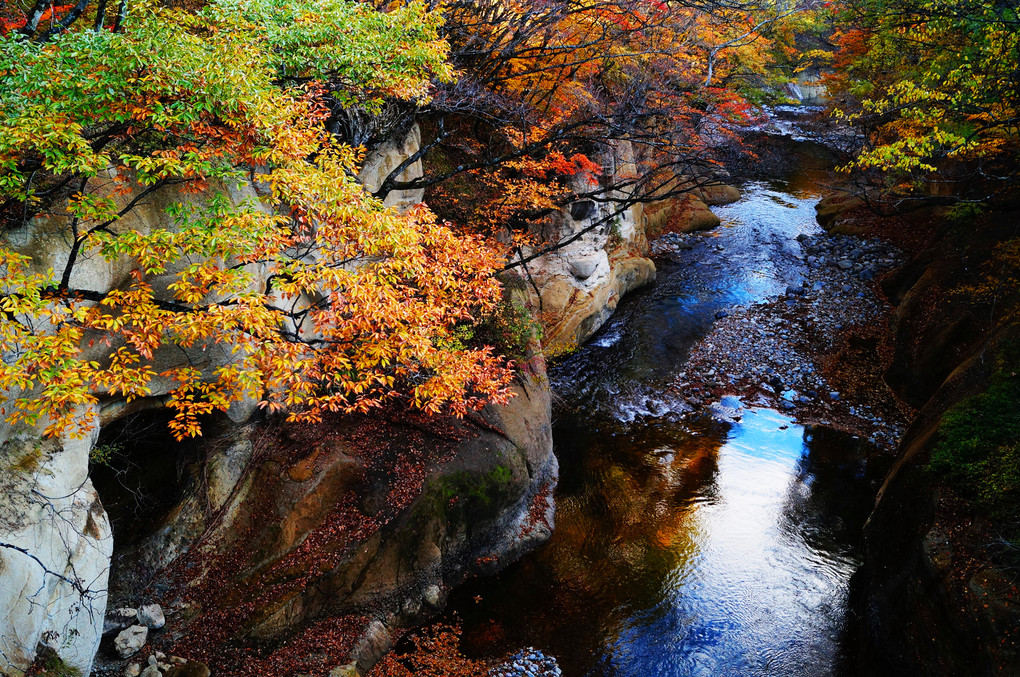 渓谷の秋空
