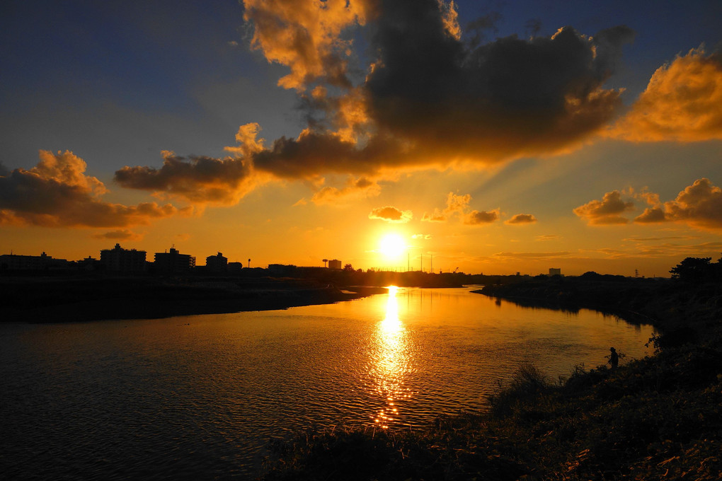 夕景＠多摩川・丸子橋(2021.10.10)