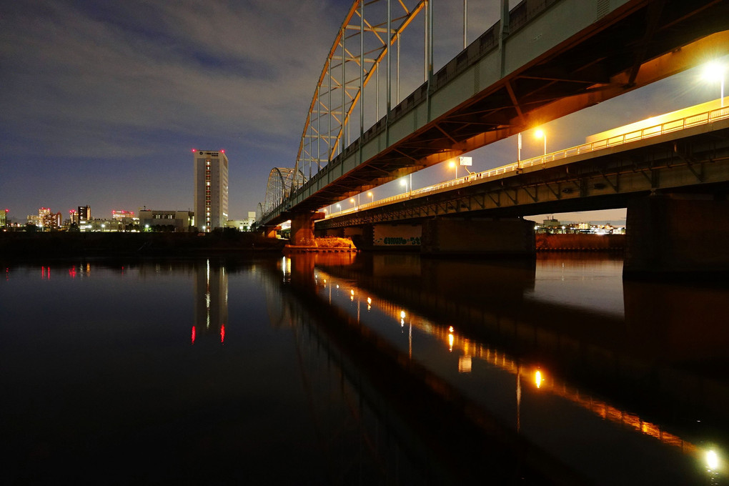 夕景散策＠多摩川大橋(2022.1.15)