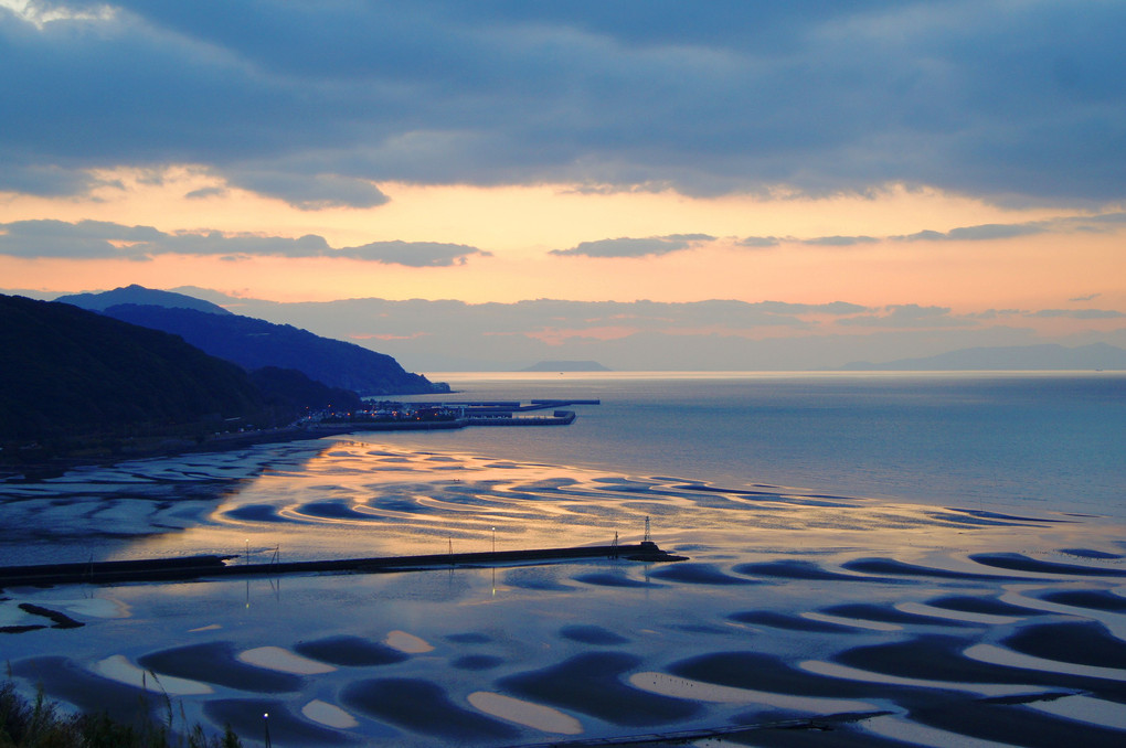 御輿来海岸の夕景