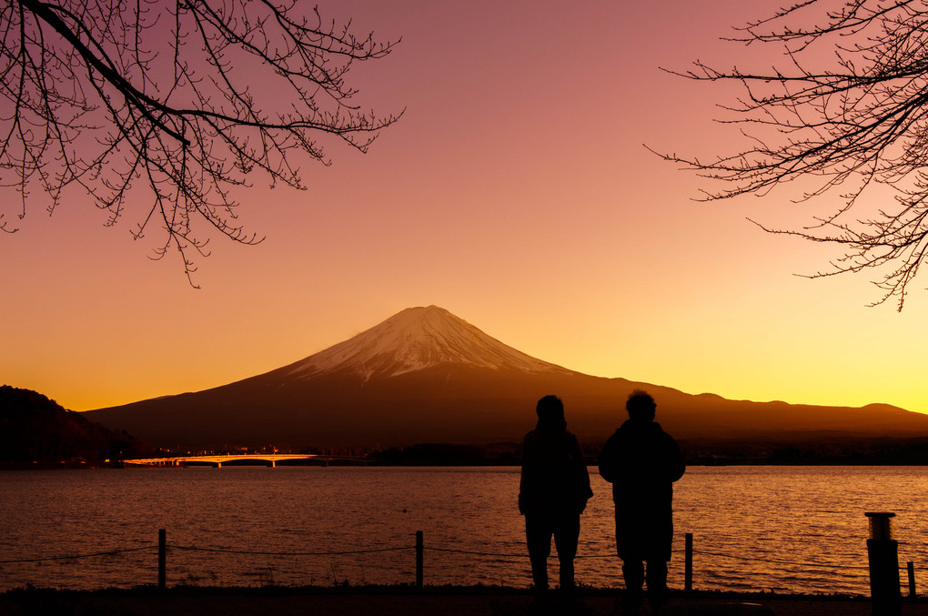 富士夕景を臨む