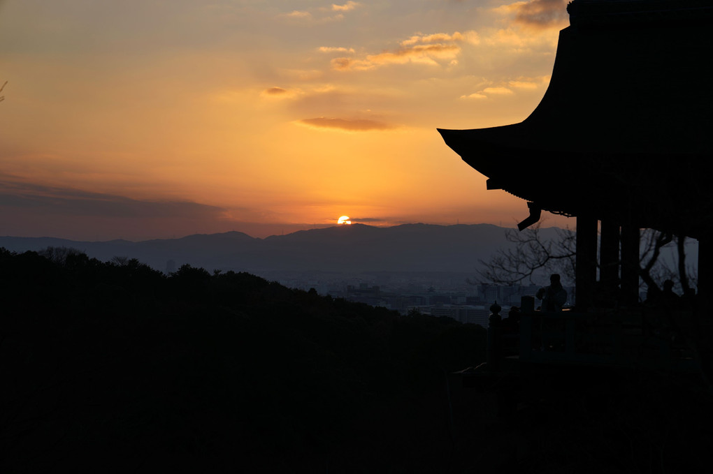 清水寺からの夕日