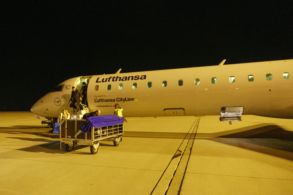 ルフトハンザのボンバルディアCRJ-900型機＠ドイツ・ライプツィヒ/ハレ空港