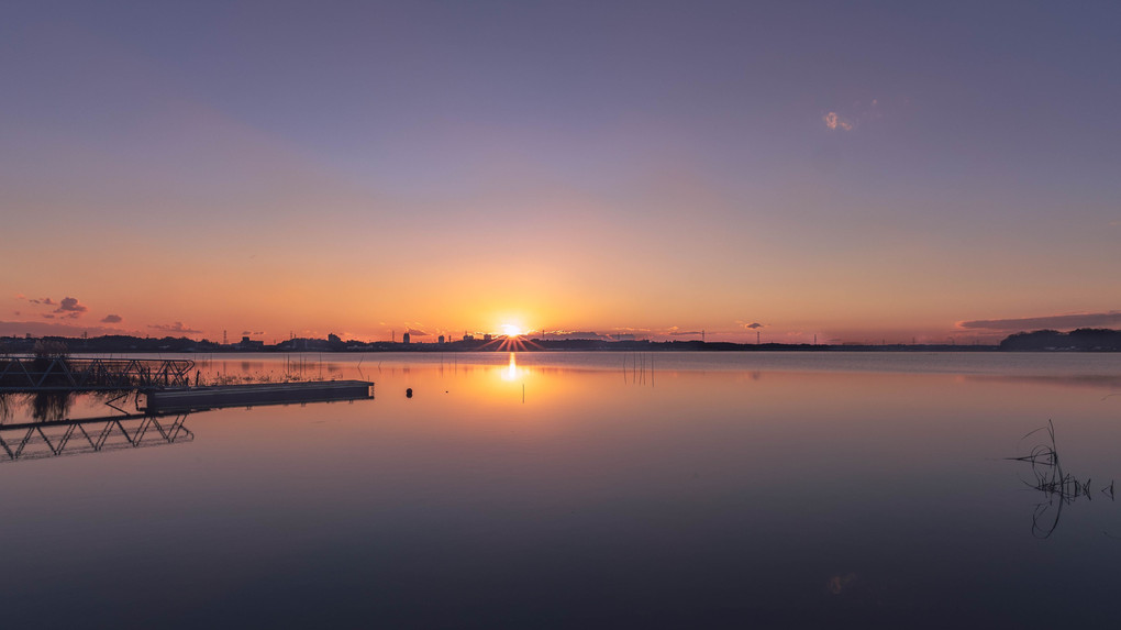 西印旛沼の夕景