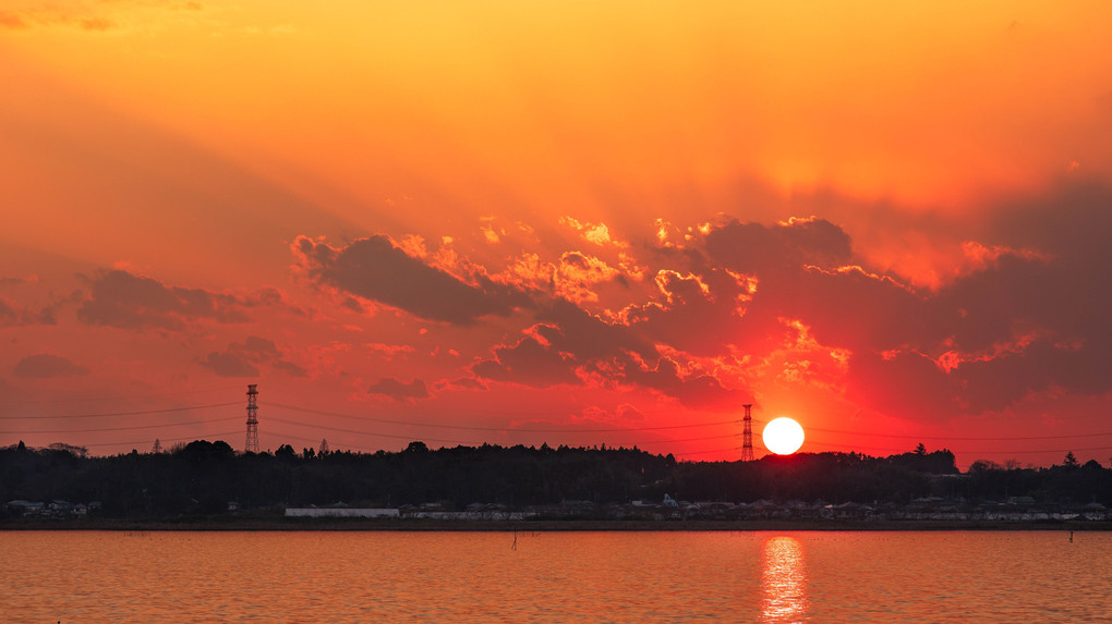 西印旛沼の夕景