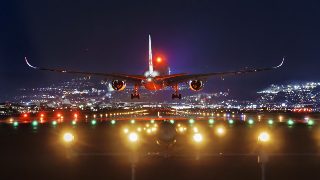 Night view of the airport