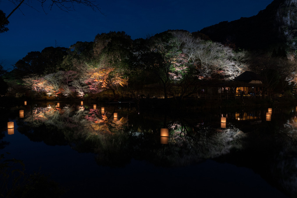 御船山楽園、紅葉ライトアップ