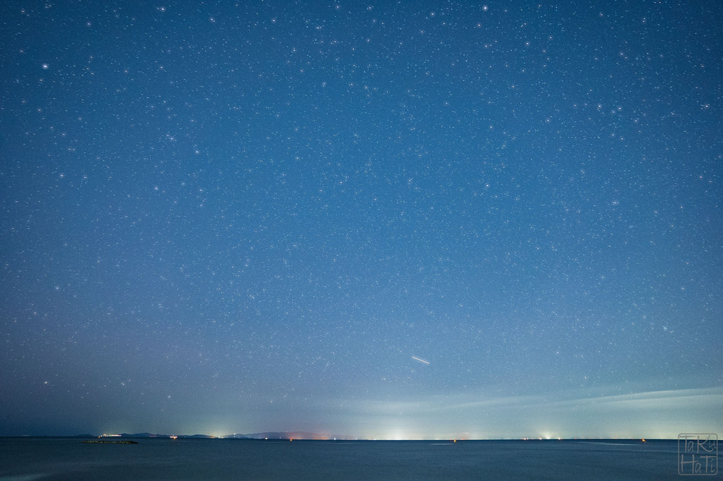 輝く冬の星空