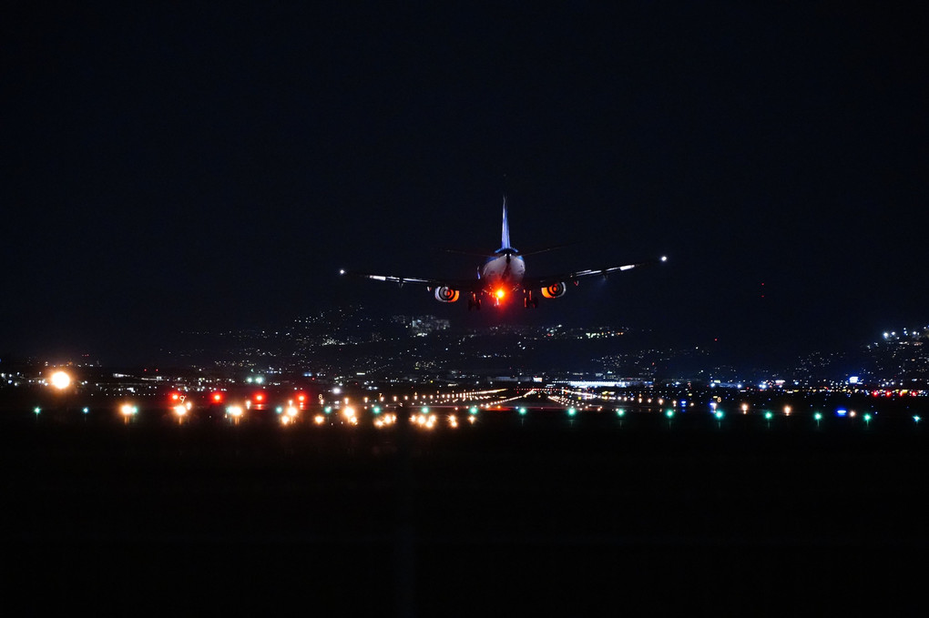 α7III 夜間飛行機撮影