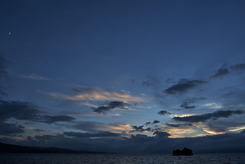 宍道湖、久々に見る夕焼けに心癒されて