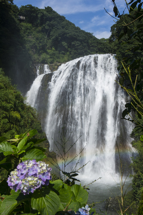 虹の架かる滝