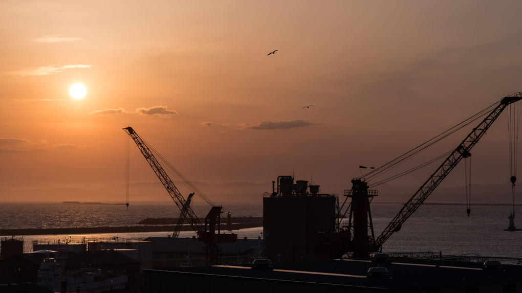 釧路港夕景