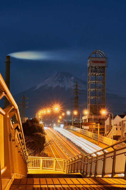 富士山夜景歩道橋三種盛り