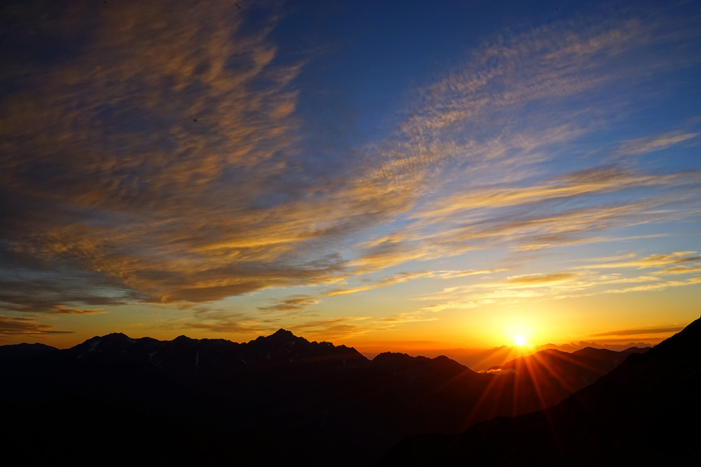 Autumn sunset at North Alps