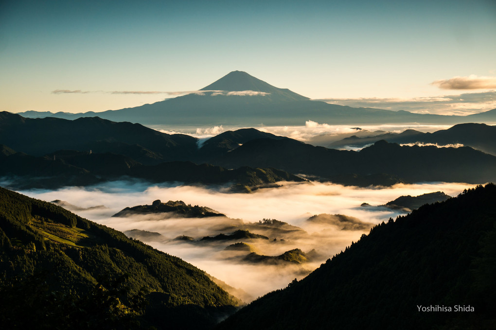高山の朝富士