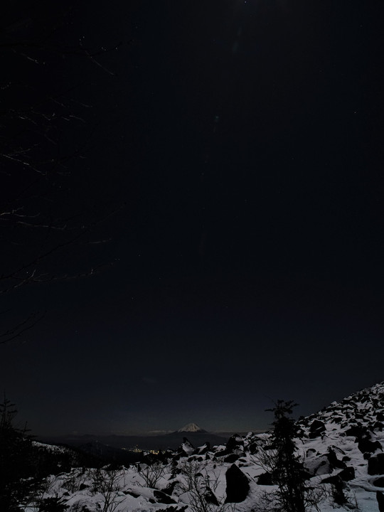 深夜静寂の中の富士