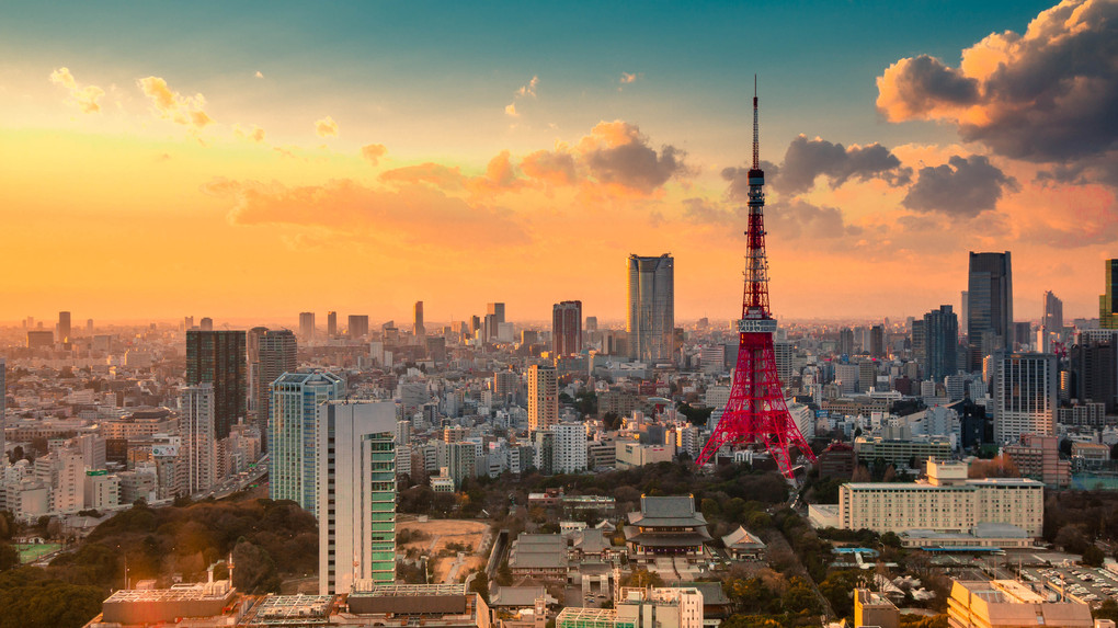 夕陽と東京タワー