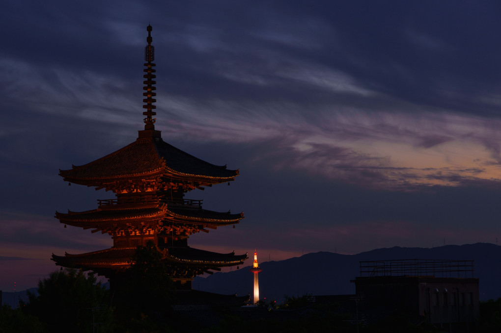 京都東山　八坂の塔　四景