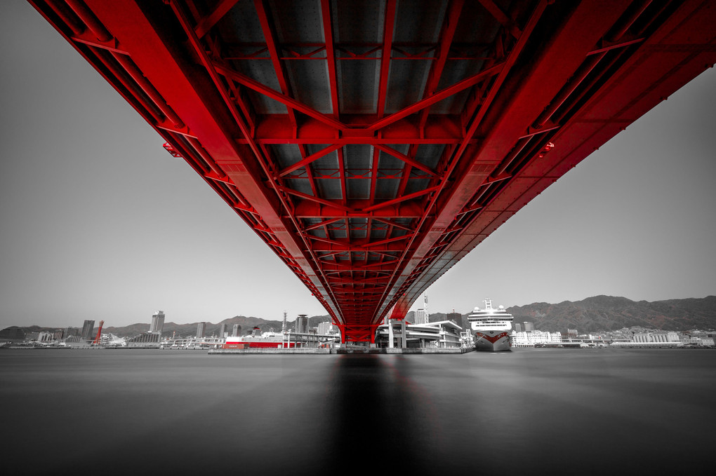 Red bridge in Kobe