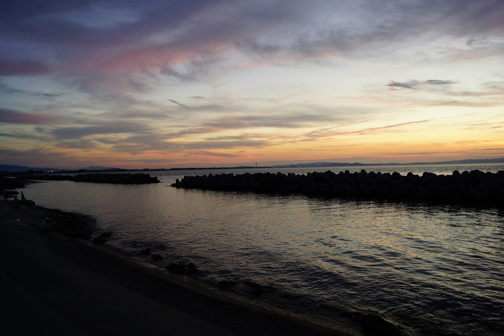 海岸夕景