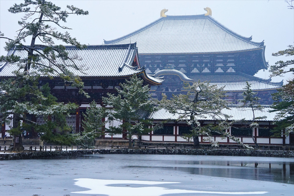 古都奈良の雪景色