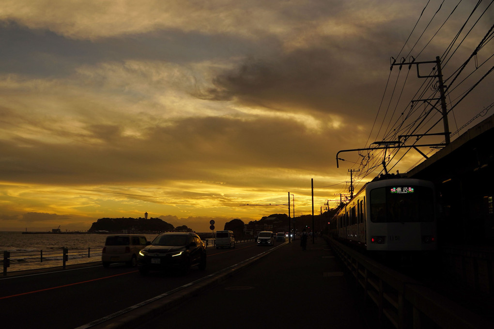 江ノ電と夕景