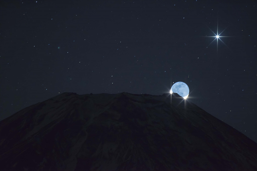 月と金星とカタリナ彗星