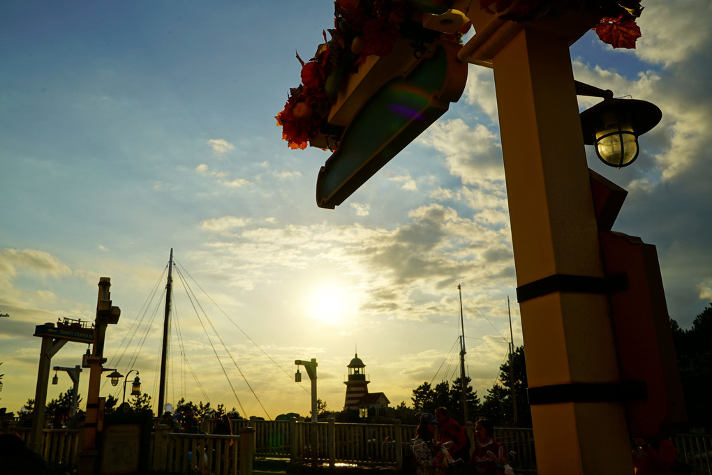 ディズニーシーの夕景はきれいだ