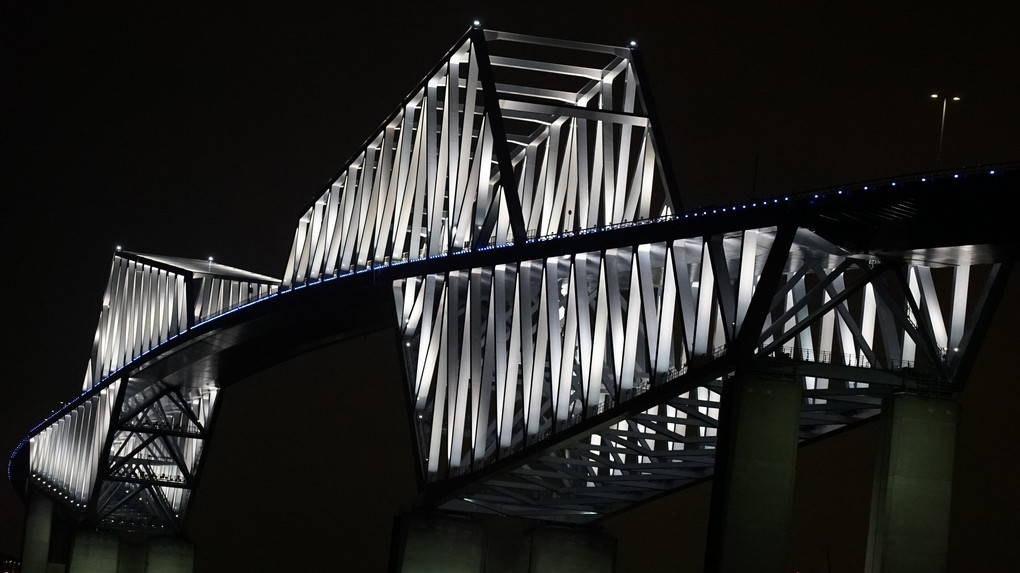 東京ゲートブリッジの夜景:α7s 146mm/ISO 10000の世界
