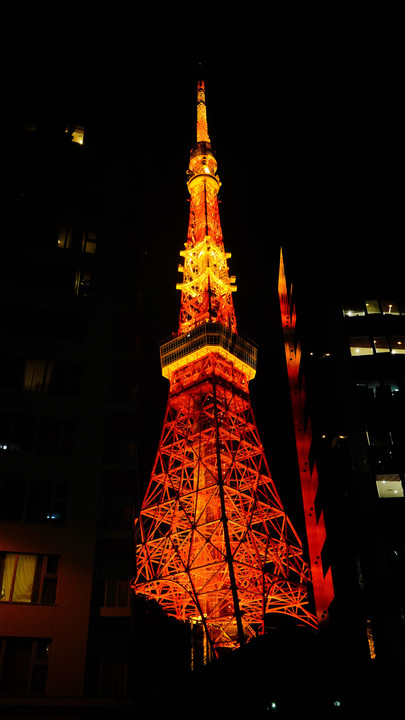 ビルの谷間の東京タワー