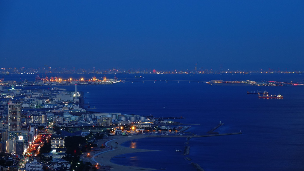 明石海峡大橋・神戸　夜景