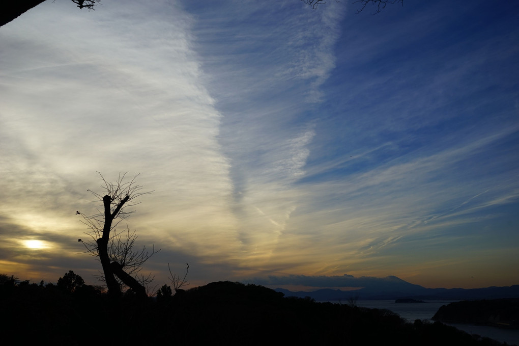 雲と夕富士