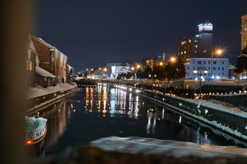 雪あかりの路、小樽運河　