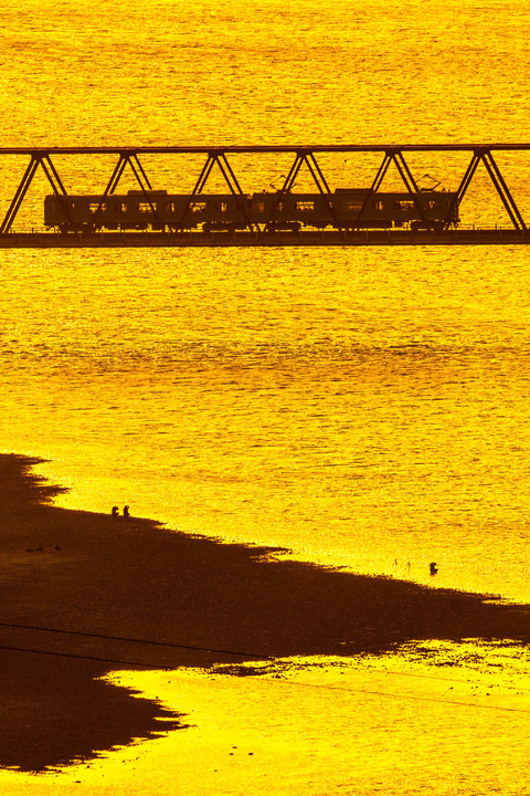 夕日の加古川鉄橋