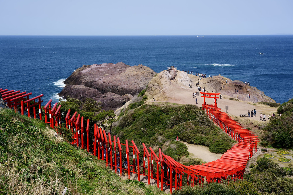 赤い鳥居の神社