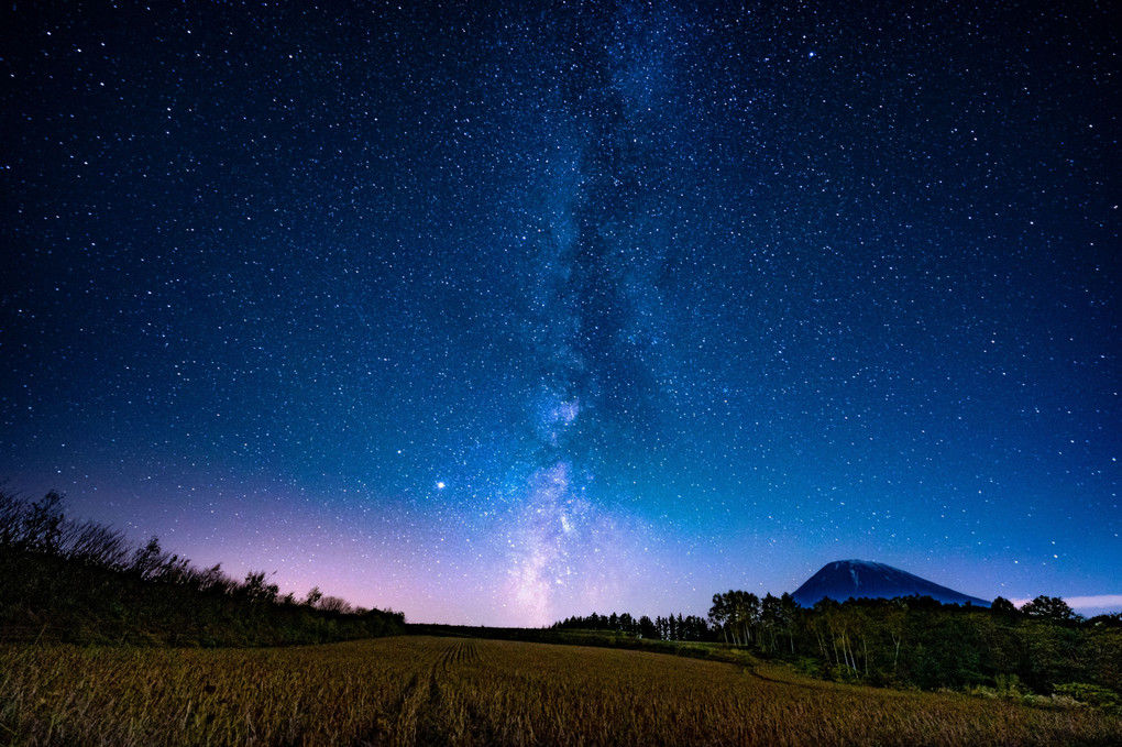 望羊の星空【北海道京極町 望羊の丘】