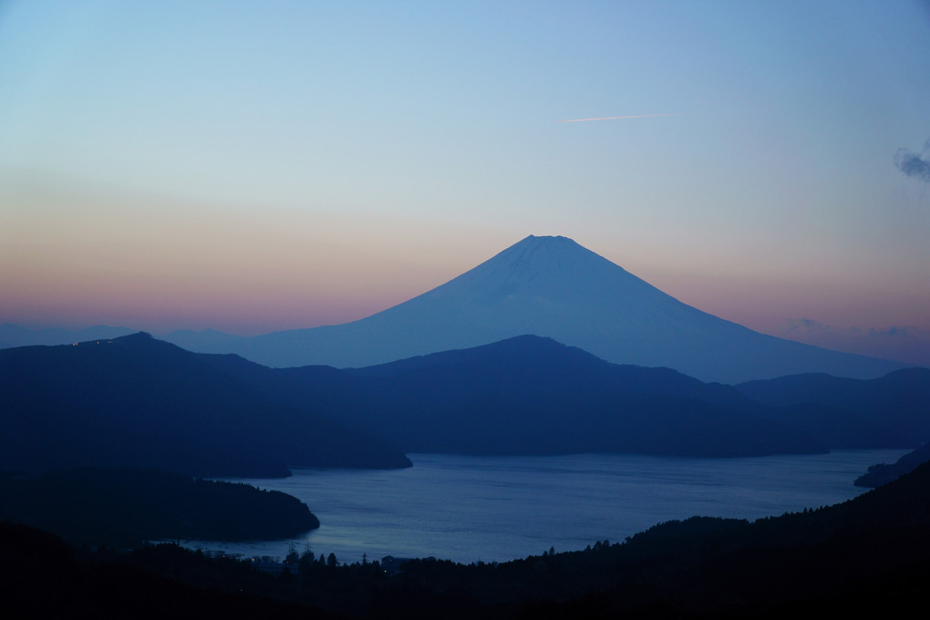 芦ノ湖の夕焼け